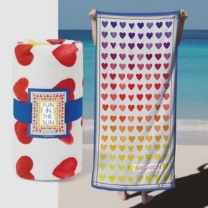Brighton Multicolor Hearts Print Beach Towel
